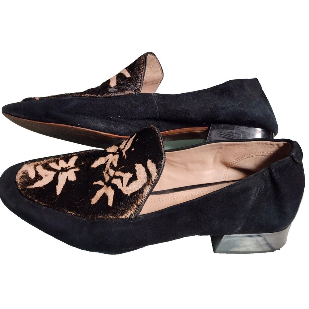 AD & Daughters Calf hair Greyan Anthropologie Block Heel Size 8 Italian Leather